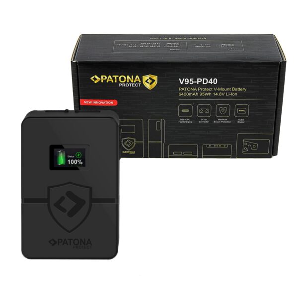 PROTECT V-Mount Battery V95-PD40 BP-95W PD40W USB-C Input OLED-Display 95Wh